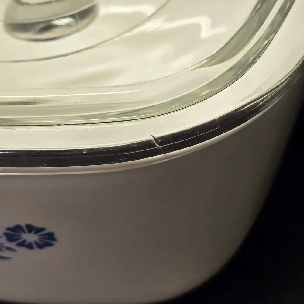 CorningWare Blue Cornflower 1.5 QT. Stoneware Casserole Dish A2 & Glass Lid Bake